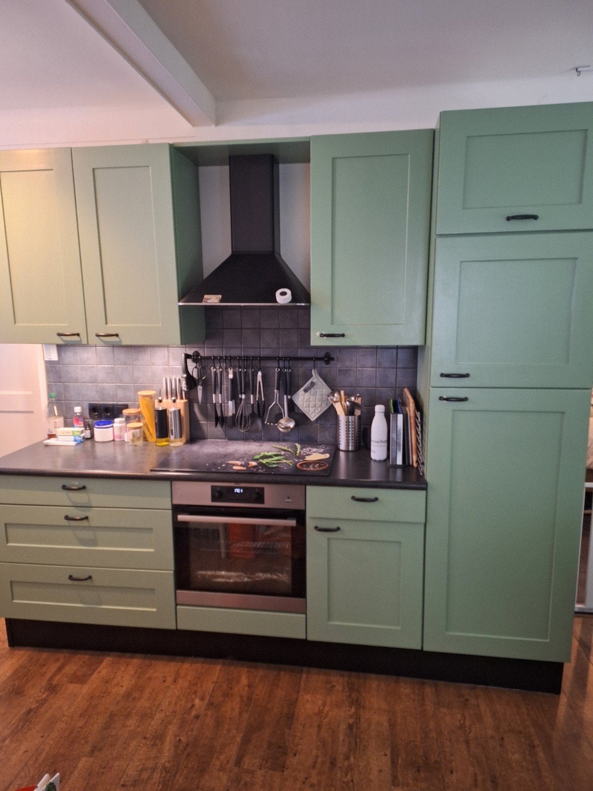 Complete keuken met inbouwapparatuur, Huis en Inrichting, Ophalen, Gebruikt, Hoekkeuken, Kunststof