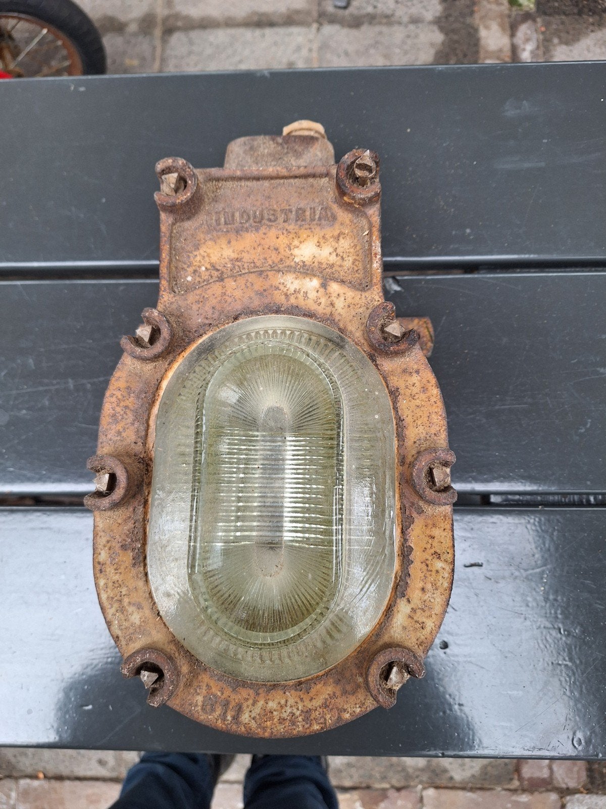 industrieel wandlamp, Ophalen of Verzenden, Gebruikt, Metaal, Buitenlamp