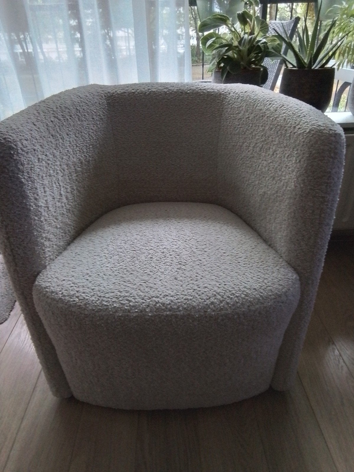 Comfortabele fauteuil, beige/gebroken wit, compact formaat, Ophalen, Gebruikt, Minder dan 75 cm, Stof
