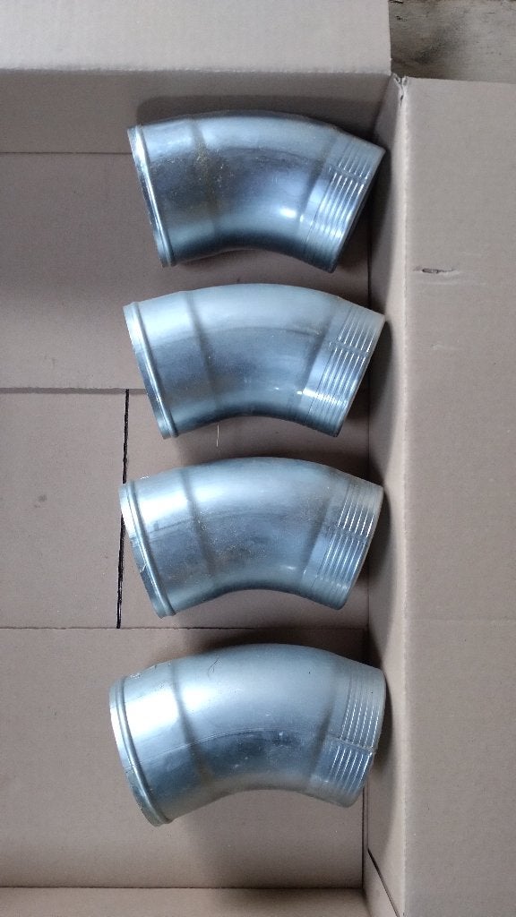 Zinken Regenpijpen Ø 100mm + 4 Bochten 40gr (Nieuw), Bochten, Ophalen of Verzenden, Zo goed als nieuw, Zink