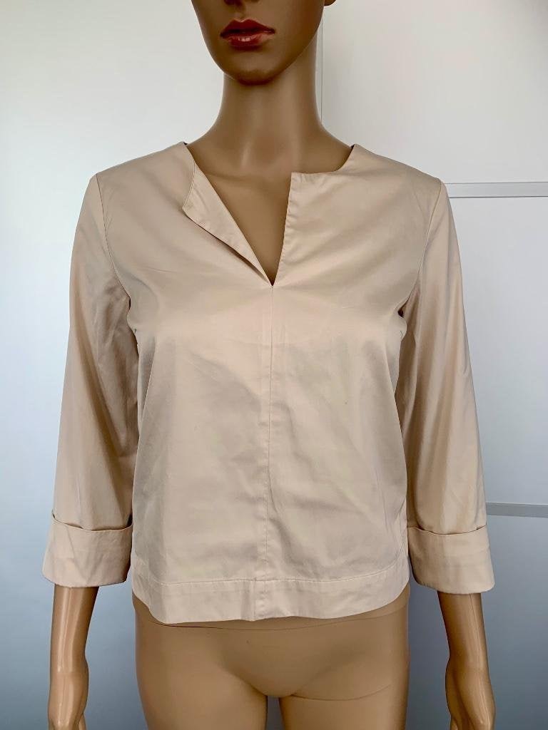 E494 Vanilia maat 36=S blouse top beige, Vanilia, Beige, Ophalen of Verzenden, Zo goed als nieuw