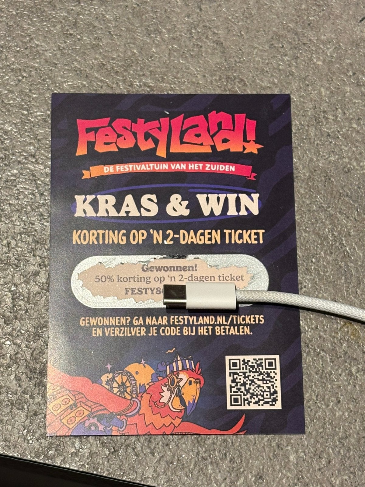 Kortingscode 50% 2 dagen ticket. Festyland vrijdag zaterdag, Eén persoon
