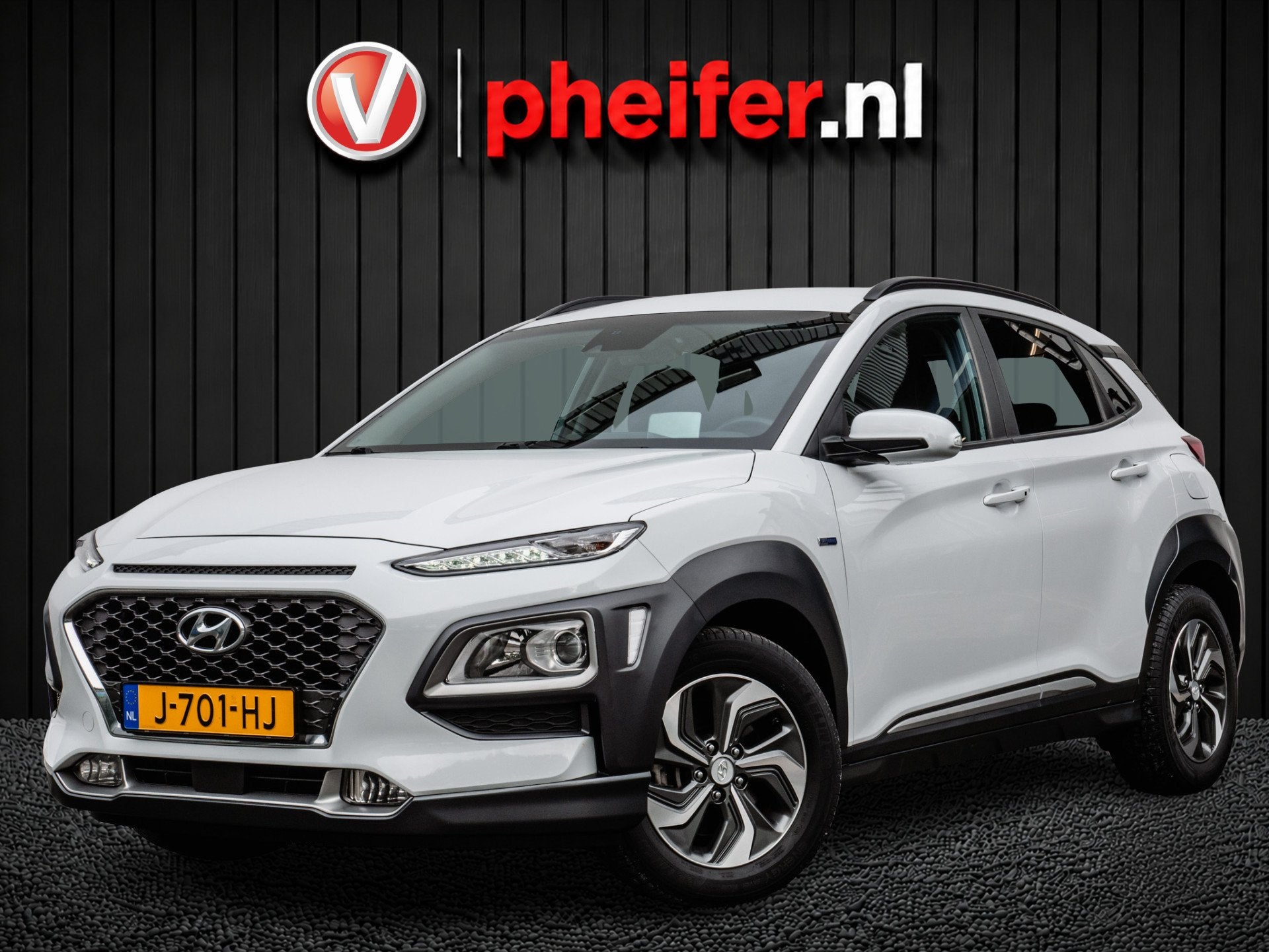 Hyundai KONA 1.6 GDI HEV Fashion Adapt. cruise/ Carplay/ DAB, Auto's, Stof, Gebruikt, Met garantie (alle), Wit