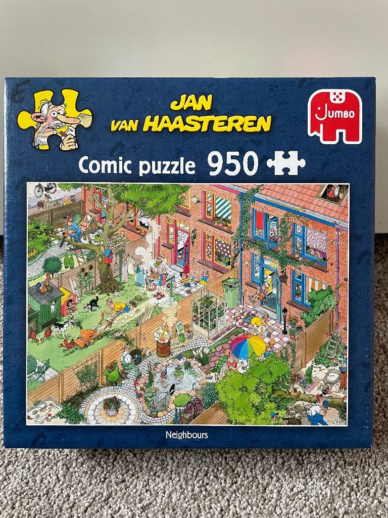*** ALS NIEUW! Jan van Haasteren-puzzel 'Neighbours' ***, Hobby en Vrije tijd, Ophalen of Verzenden, 500 t/m 1500 stukjes, Zo goed als nieuw