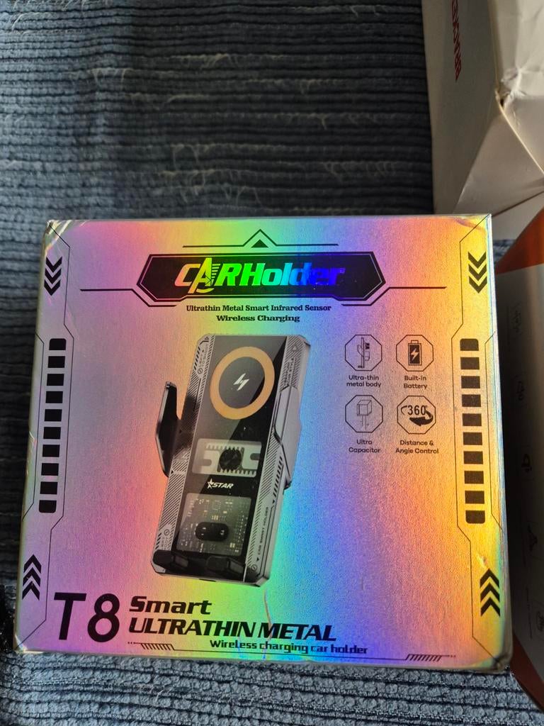 Elektrisch aanpassende telefoonhouder & draadloos opladen., Ophalen of Verzenden, Nieuw, Auto