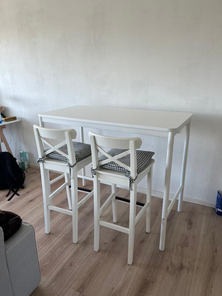 Set met bartafel en barkrukken | Bar Table & Stools Set, Ophalen, Zo goed als nieuw