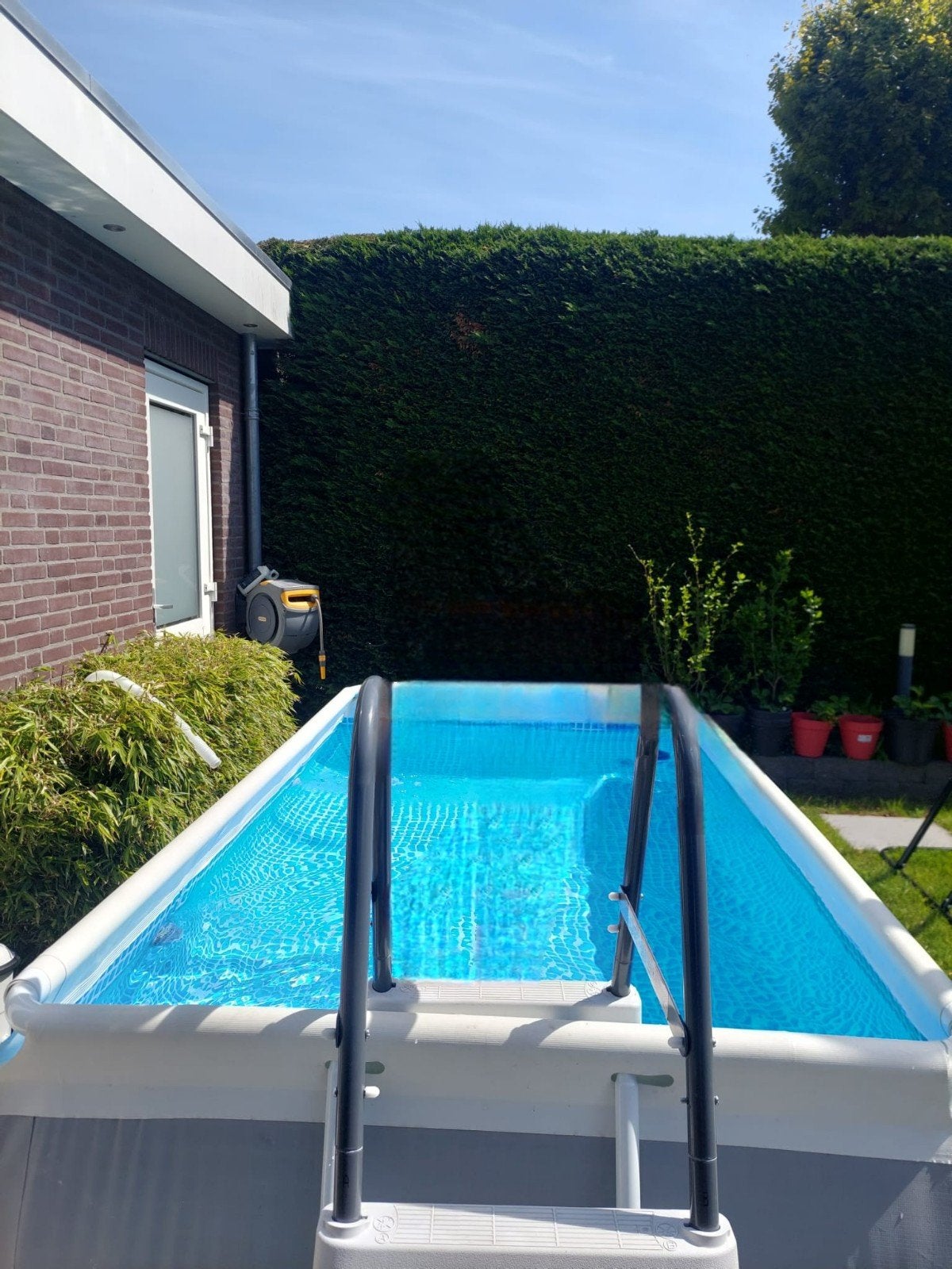 Intex opzetzwembad 300x175x80 met zandfilterpomp, trap enz., Ophalen, Gebruikt, 200 tot 300 cm, 80 tot 120 cm