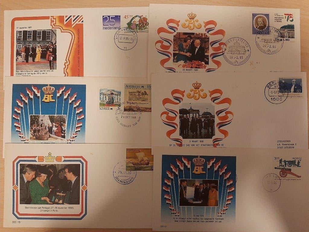Eerste dag enveloppen Koninklijk huis 6st, Verzenden, Beschreven, Nederland