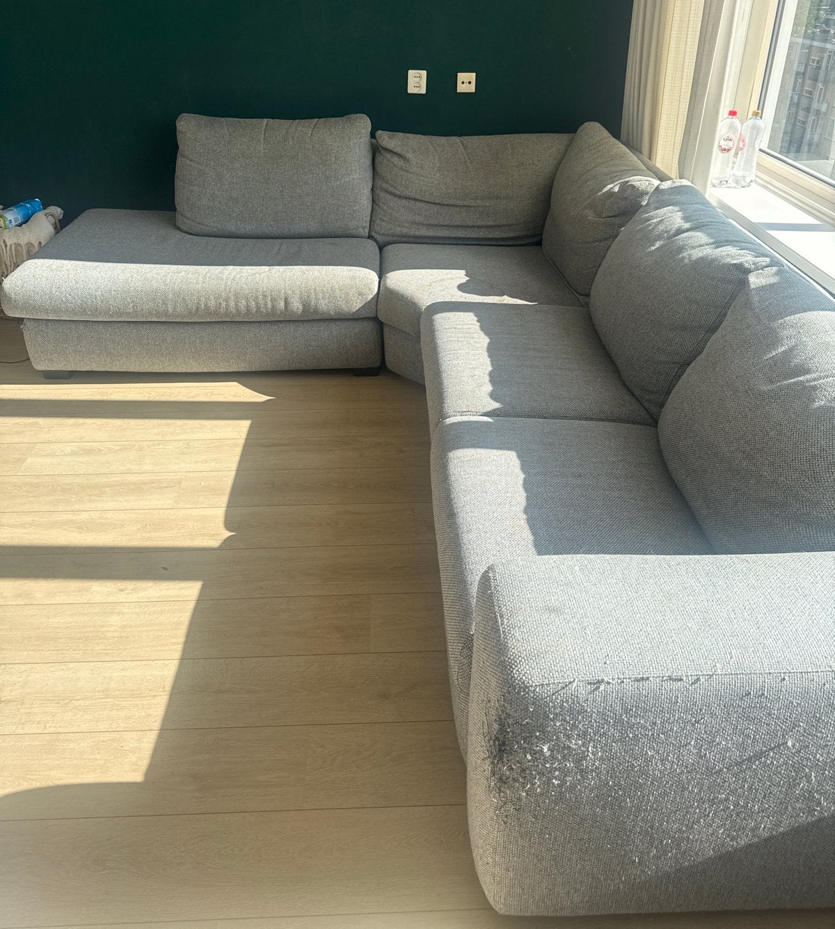Hoekbank - Opknapper met potentie, Huis en Inrichting, Banken | Bankstellen, Ophalen, Gebruikt, 100 tot 125 cm, Hoekbank