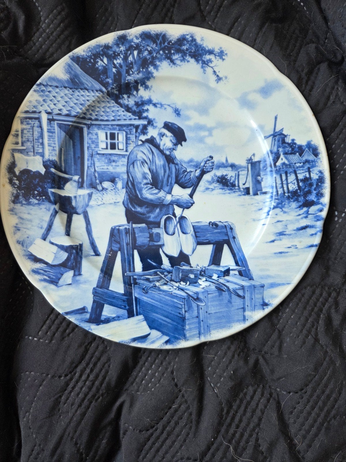 Delfts blauw wandbord - Klompenmaker - Handgedecoreerd, Ophalen of Verzenden
