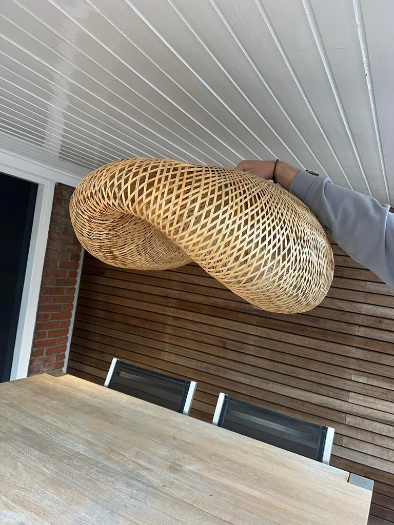 €250 nieuw - Bamboe hanglamp Ninedistrict, Ophalen, Nieuw, Overige materialen, Japandi