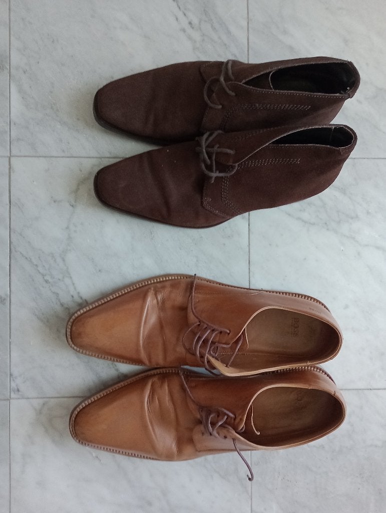 twee paar schoenen Hugo Boss, Ophalen, BOSS, Bruin, Gedragen