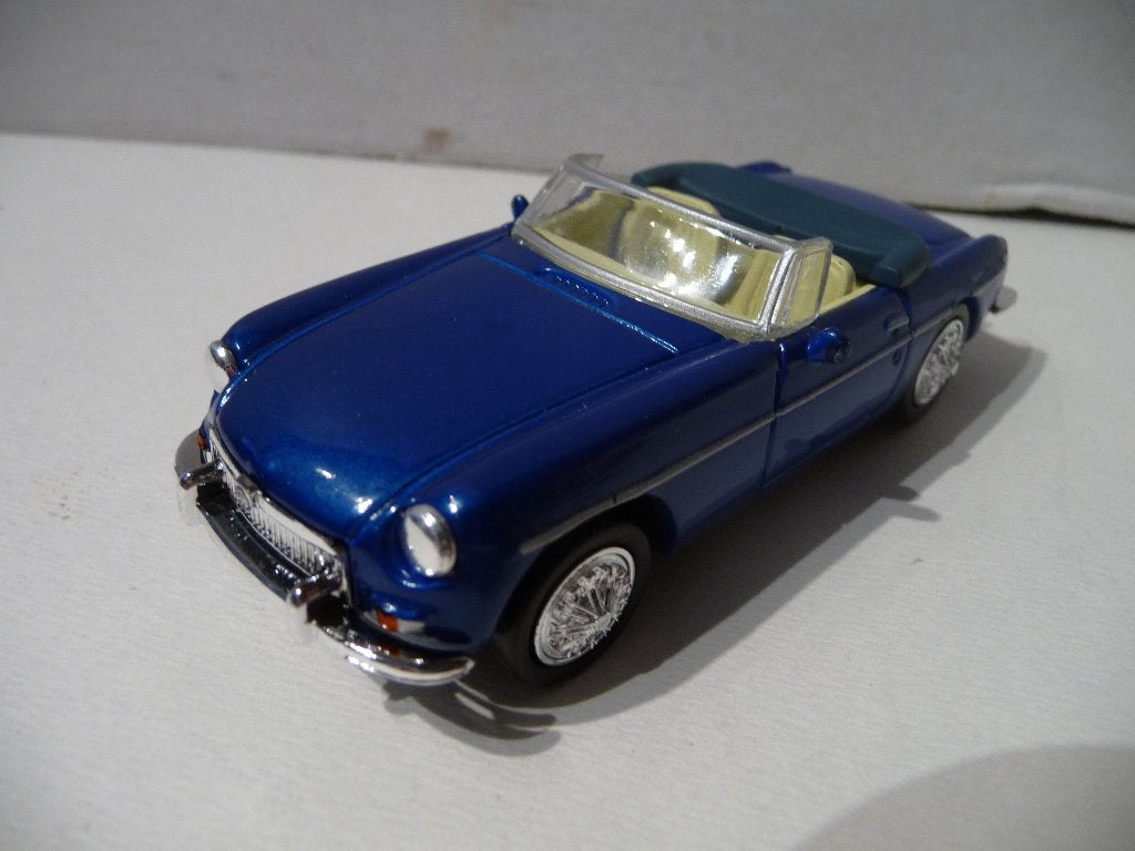 Modelauto MG B open kap. Blauw .nw. st. 1:43. Verzenden kan, Hobby en Vrije tijd, Modelauto's | 1:43, Ophalen, Nieuw, Auto, Overige merken
