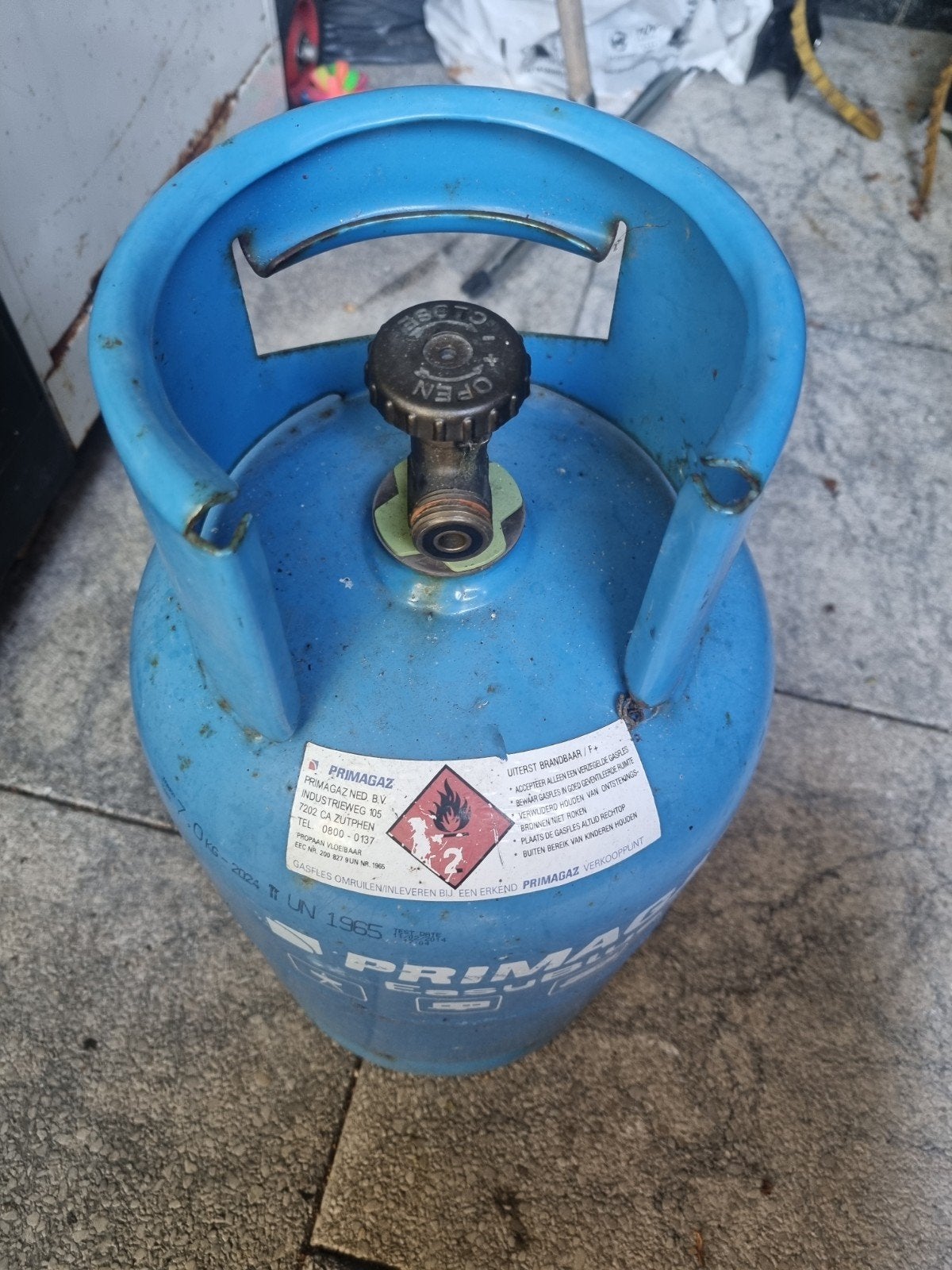Primagaz EasyBlue gasfles 7 kg (leeg), Caravans en Kamperen, Kampeeraccessoires, Ophalen, Gebruikt