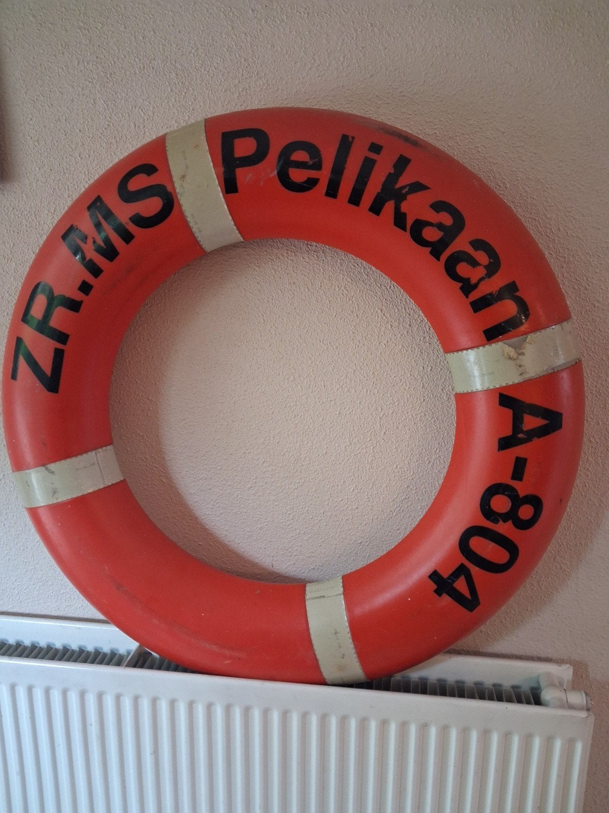 Reddingsboei Z.R.M.S. Pelikaan A-804, Ophalen of Verzenden, Gebruikt, Oranje