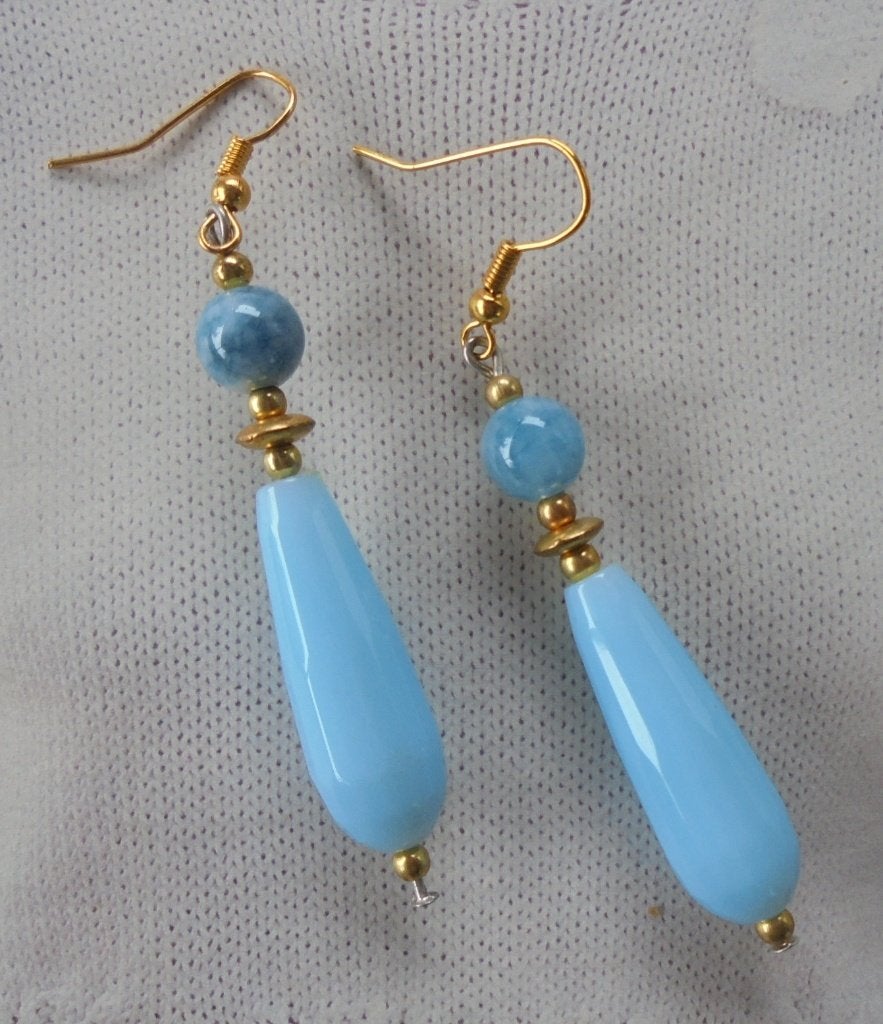 handwerk oorbellen, Sieraden, Tassen en Uiterlijk, Overige materialen, Hangers, Blauw, Nieuw