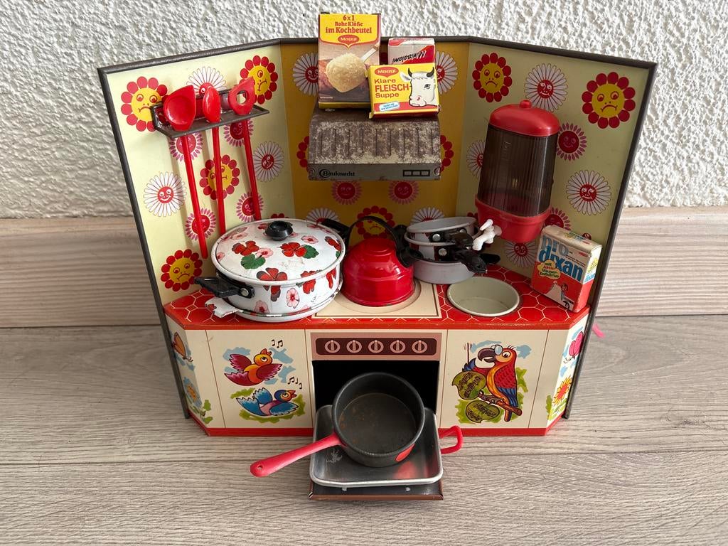 Vintage speelkeuken Shopper West Germany met accessoires, Verzenden, Gebruikt, Overige materialen, Speelkeuken