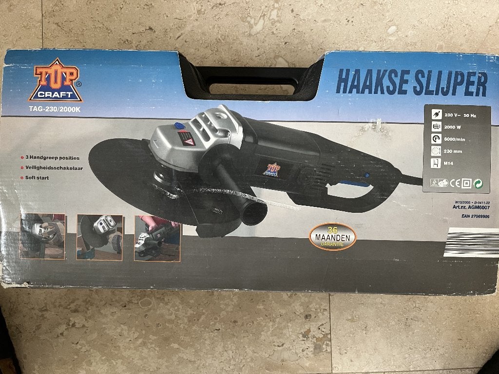 Haakse Slijper, diameter 230 mm, Ophalen, Zo goed als nieuw, 1000 watt of meer, Haakse handslijpmachine