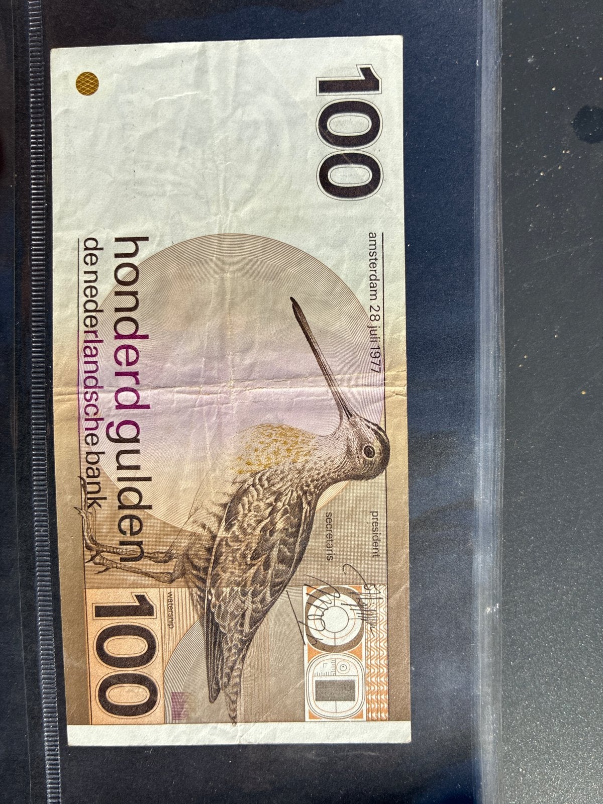 Zeldzaam 100 Gulden Bankbiljet 'De Snip' uit 1977, Postzegels en Munten, Ophalen of Verzenden, 100 gulden, Los biljet