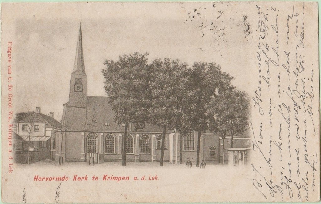Krimpen aan de Lek (ZH) Hervormde Kerk ca. 1900 /1905, Ophalen, Voor 1920, Gelopen, Zuid-Holland