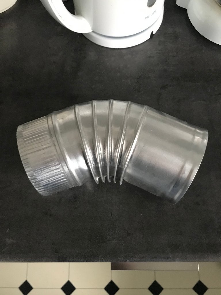 "Burgerhout Aluminium bocht 45 graden rond 100 mm", Aluminium, Ophalen of Verzenden, Zo goed als nieuw, Minder dan 2 meter