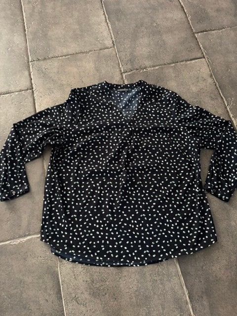 Marine blauwe tuniek met Stippen,  Maat 48, Zo goed als nieuw, Verzenden, Blauw, Blouse of Tuniek