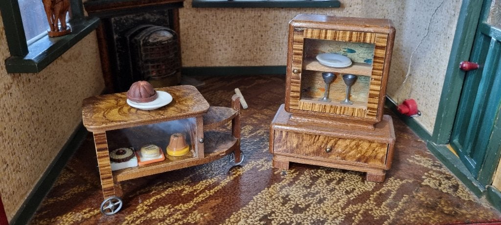 Antieke Paul Hübsch poppenhuis meubels jaren '30 (2), Ophalen of Verzenden