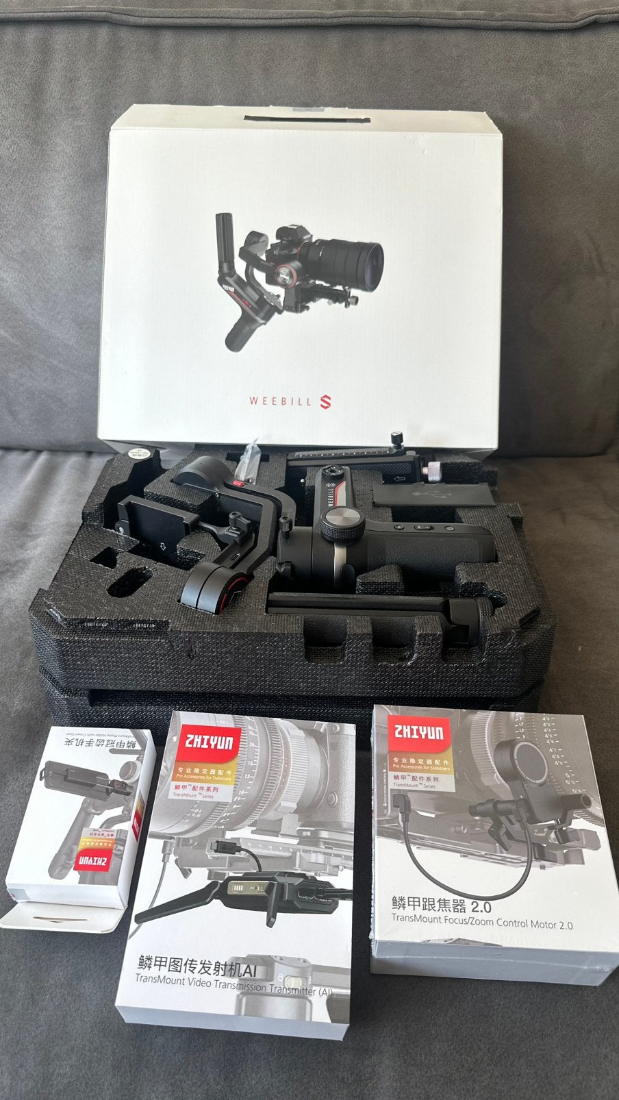 Zhiyun Weebill S camera gimbal + meerdere accessoires, Ophalen, Zo goed als nieuw