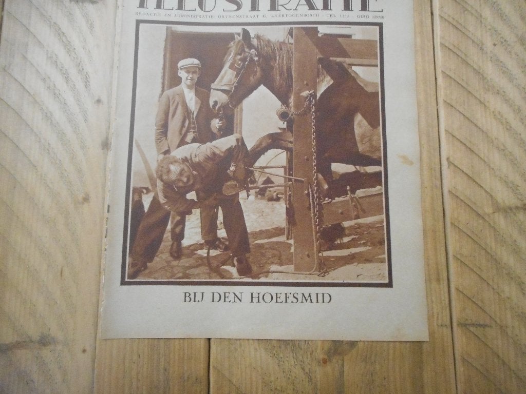 Bij de hoefsmid. 1928., Ophalen of Verzenden, 1920 tot 1940, Nederland, Knipsel(s)