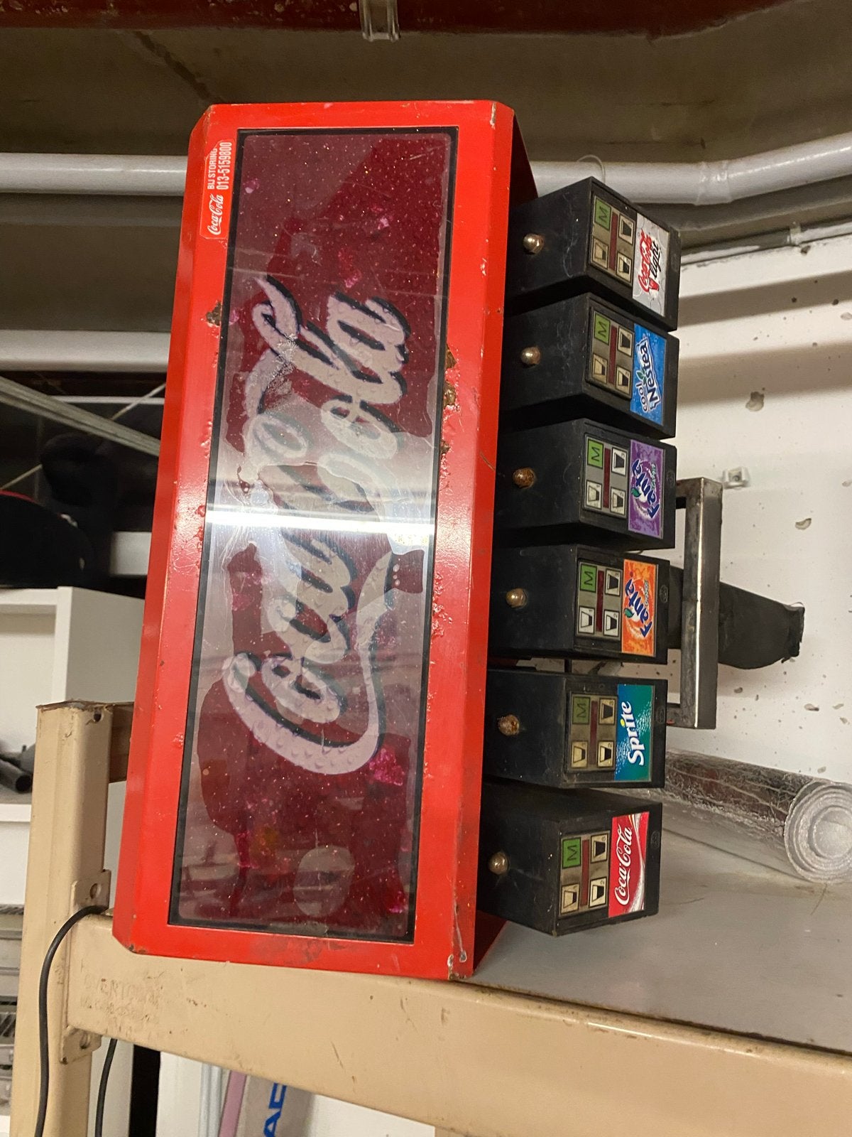Vintage Coca-Cola Lichtbak met frisdrankdispensers, Ophalen, Gebruikt, Lichtbak of (neon) lamp