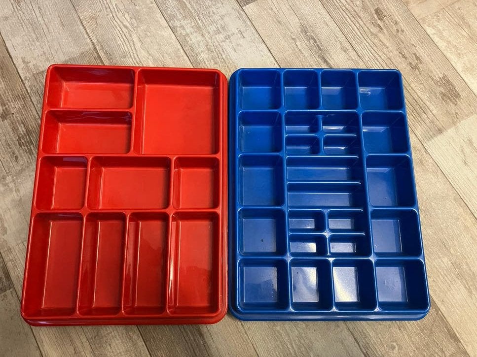 Originele LEGO sorteerbakken rood en blauw, Ophalen, Gebruikt, Overige merken