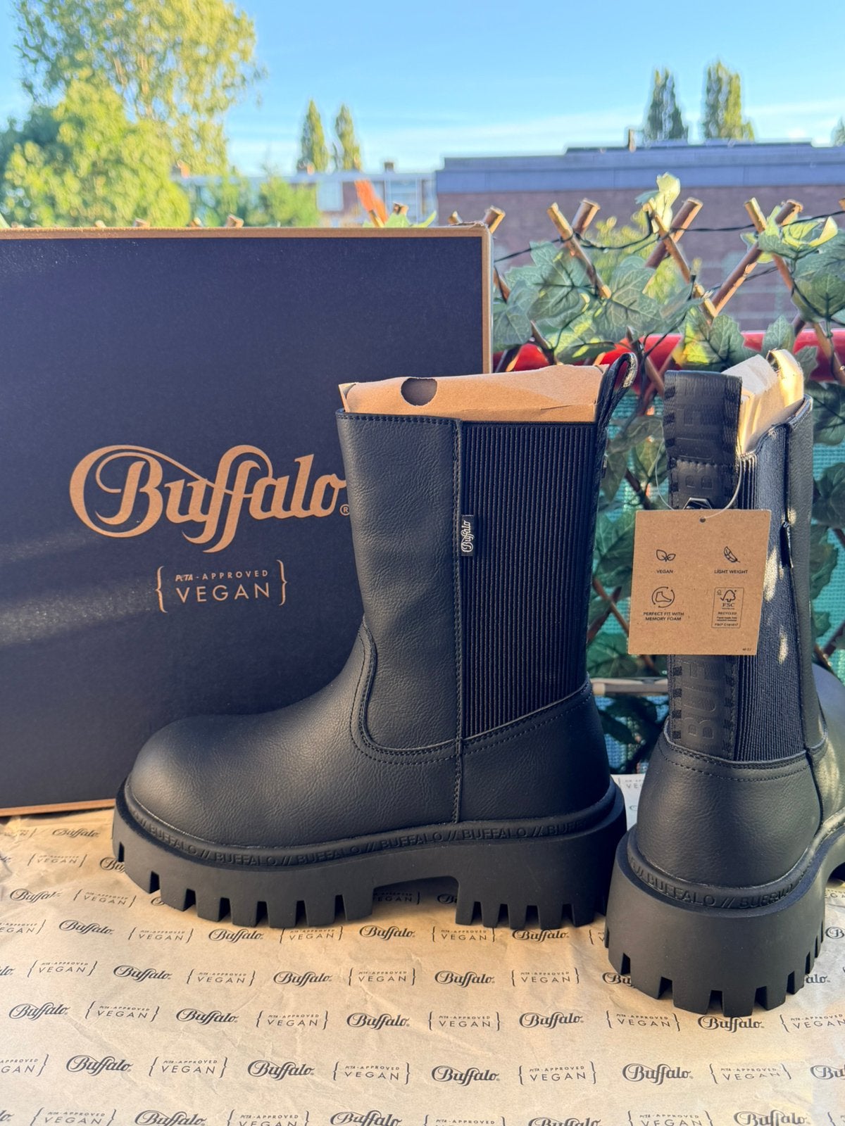 Nieuw Buffalo Zanos maat 38 – zwarte chunky Chelsea boots, Zwart, Lage of Enkellaarzen, Nieuw, Ophalen of Verzenden