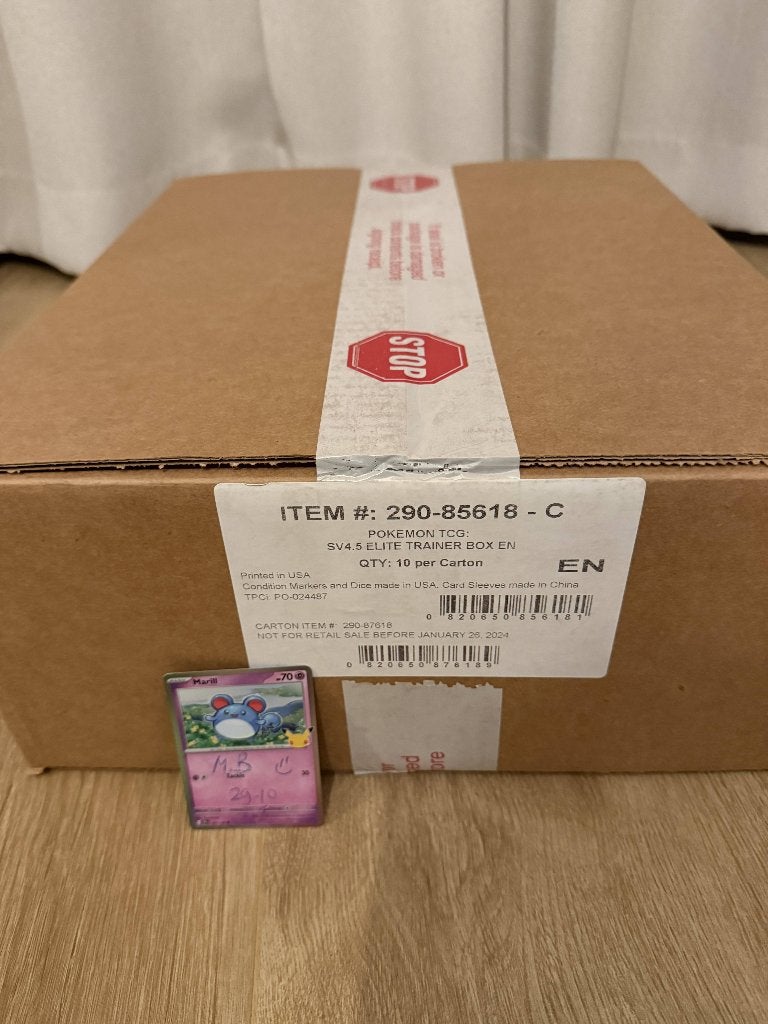 Pokémon Paldean Fates SV4.5 – Sealed ETB Case (10x), Ophalen, Nieuw, Boosterbox