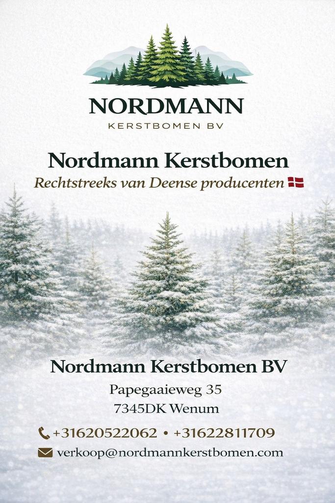 Nordmann Kerstbomen rechtstreeks van Deense kwekerijen, Tuin en Terras, Planten | Bomen, Ophalen of Verzenden