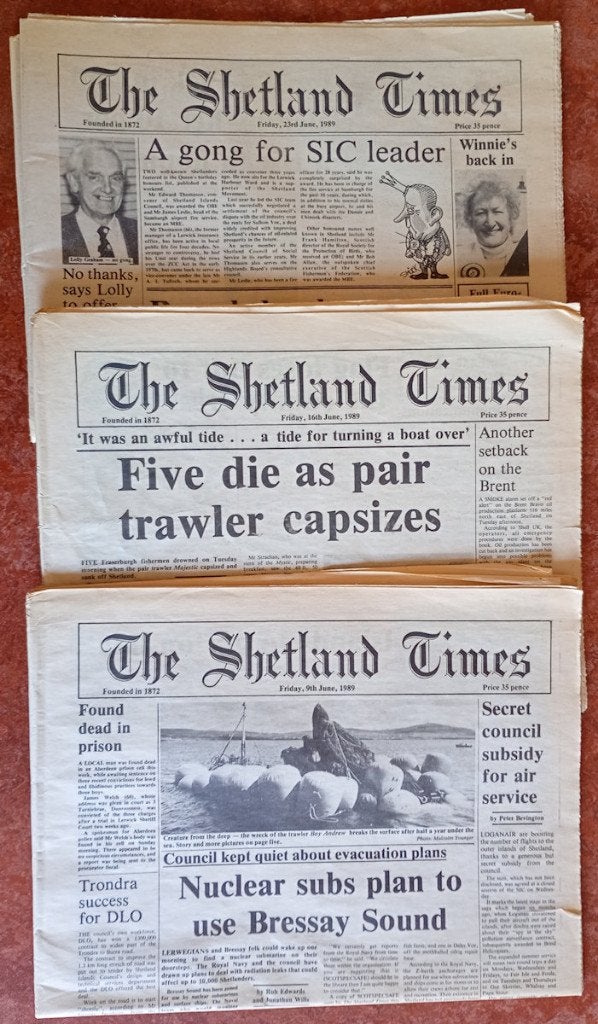 3 nummers van Shetland Times 1989, Ophalen, Gelezen, Wetenschap en Natuur