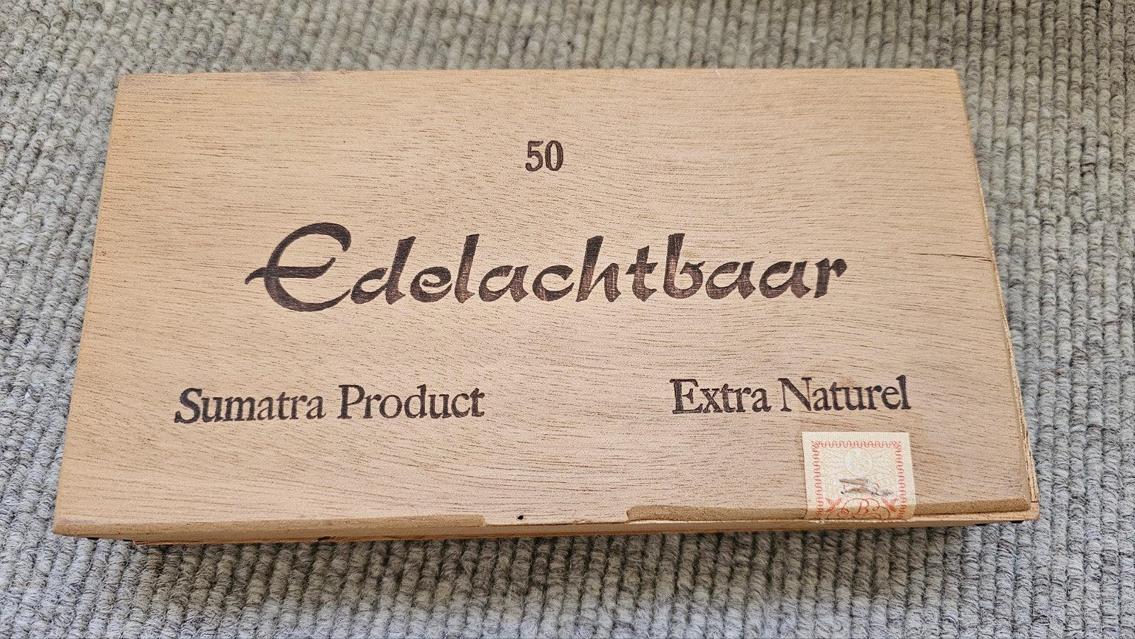 Vintage Houten Sigarenkistje 'Edelachtbaar' - Sumatra Produc, Verzamelen, Ophalen of Verzenden, Gebruikt, Overige, Overige merken