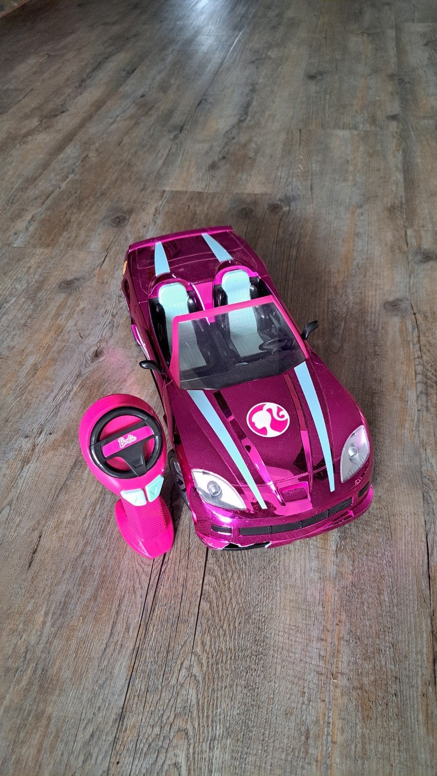 Barbie RC Bestuurbare Auto Roze Cabriolet met Afstandsbedien, Ophalen of Verzenden, Zo goed als nieuw, Afstandsbediening