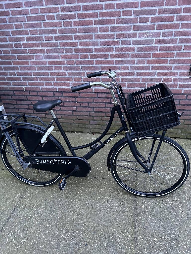 24 inch omafiets Blackboard zwart met krat – goede fiets, Ophalen, Gebruikt, 24 inch, Overige merken