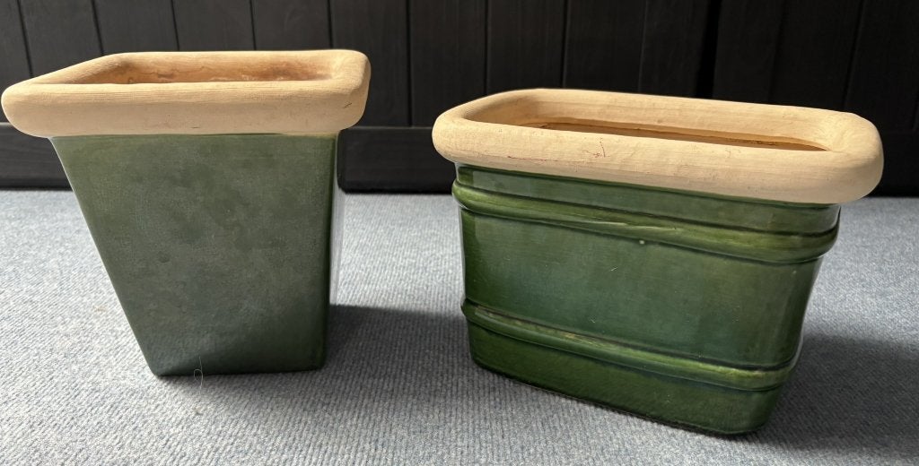 Set van 2 bloempotten GROEN, Ophalen, Gebruikt, Binnen, Overige vormen