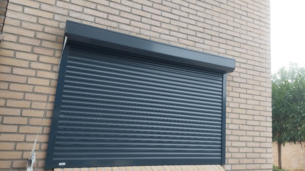 Rolluik Heroal - met bandopwinder - antracietgrijs (RAL7016), Ophalen, Gebruikt, 100 tot 150 cm, 150 tot 200 cm