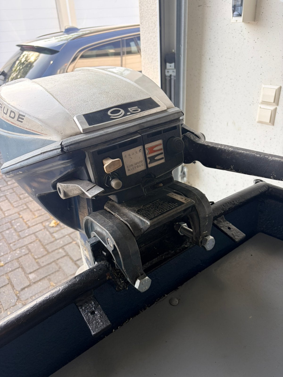 Stalen bootje met trailer en motor, Watersport en Boten, Ophalen, Gebruikt, Benzine