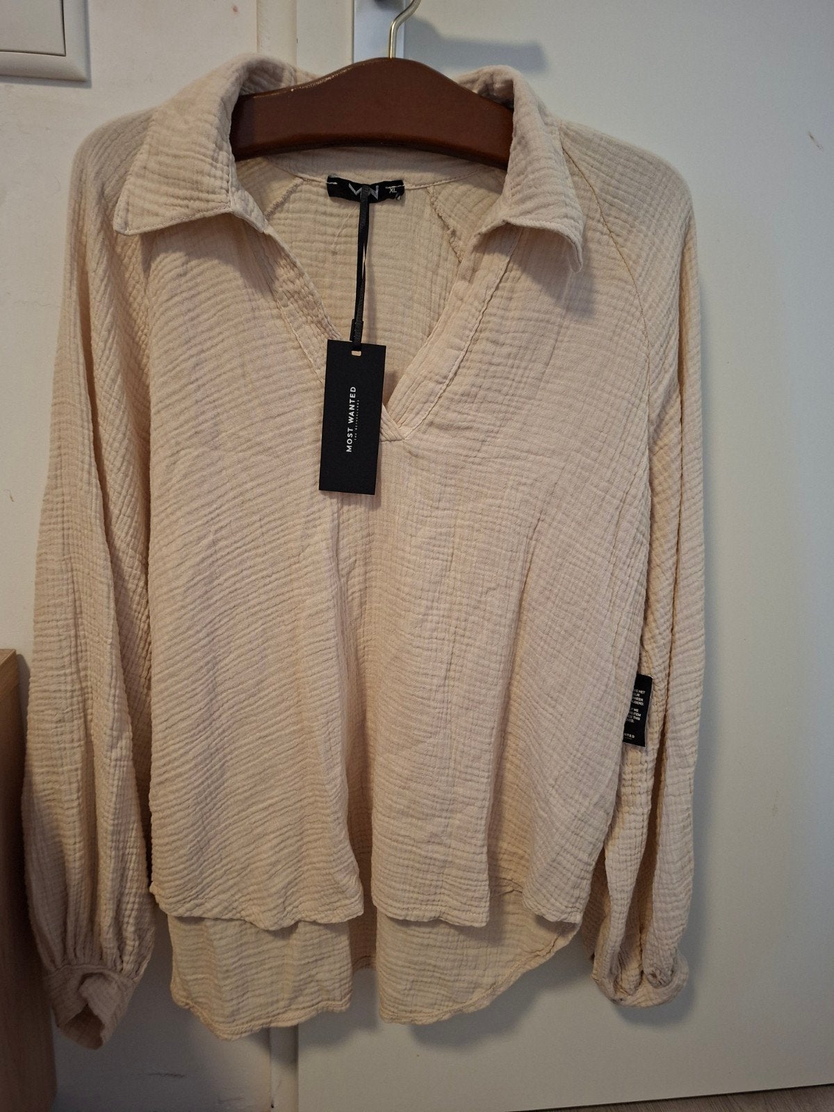 Most Wanted Mousseline Blouse - Nieuw met kaartje, Beige, Maat 46/48 (XL) of groter, Nieuw, Ophalen of Verzenden