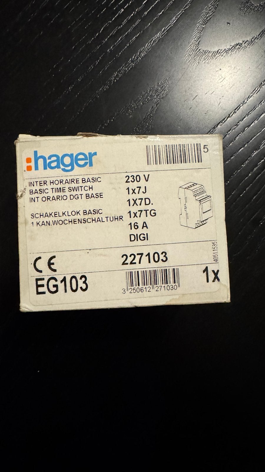 Hager EG103 Digitale Schakelklok - In Doos, Ophalen of Verzenden, Hager, Overige typen