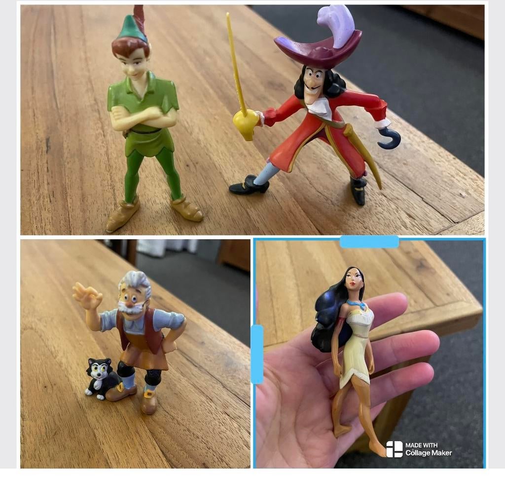 Disney figuurtjes Peter Pan kapitein Haak Pocahontas Gepetto, Verzamelen, Ophalen of Verzenden, Peter Pan of Pinokkio, Beeldje of Figuurtje