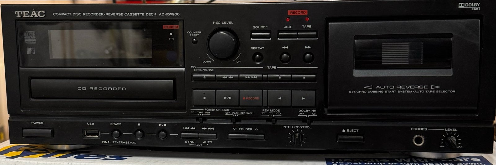 TEAC AD-RW900 CD Recorder/Cassette Deck USB + Phono, Ophalen of Verzenden, Dubbel, Overige merken, Auto-reverse