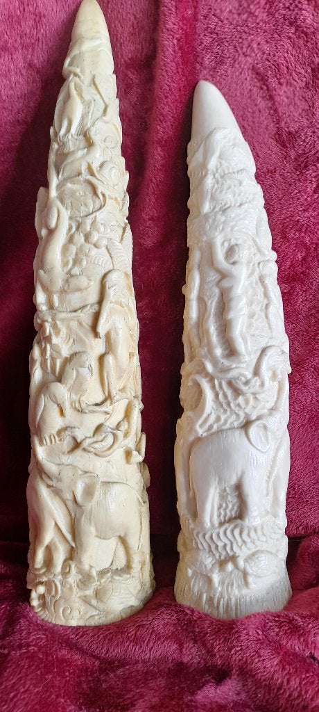 handsnijwerk kunst van resin / Ivoorhars gemaakt 33 cm, Verzenden