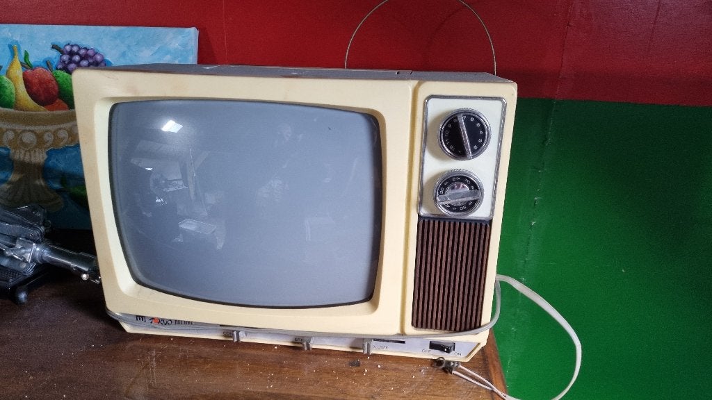 Analoge Tokyo Deluxe draagbare zwart-wit TV, Ophalen