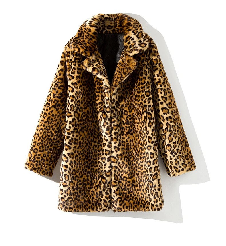 Luipaard nep bontjas bont jas winterjas winter dames panter, Verzenden, Nieuw, Maat 38/40 (M), Bruin
