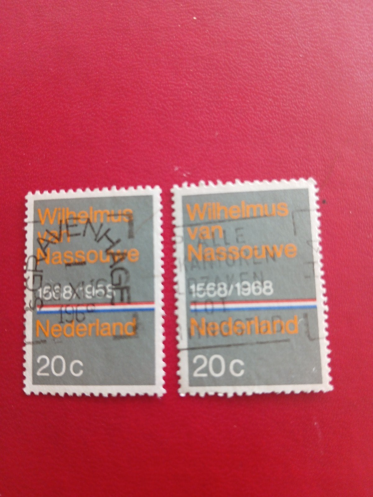Twee herdenkingszegels Wilhelmus van Nassau 1568/1968 geste., Postzegels en Munten, Postzegels | Nederland, Ophalen of Verzenden