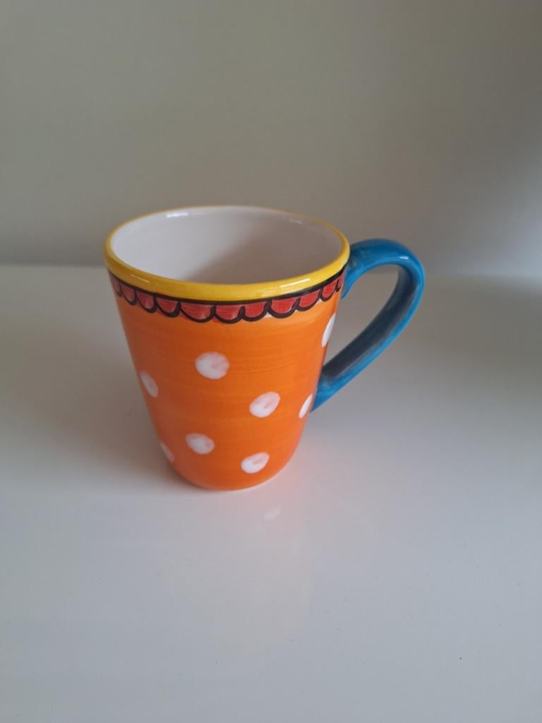 Blond Amsterdam mok met stippen, Huis en Inrichting, Keuken | Servies, Ophalen of Verzenden, Zo goed als nieuw, Aardewerk, Kop(pen) en/of Schotel(s)